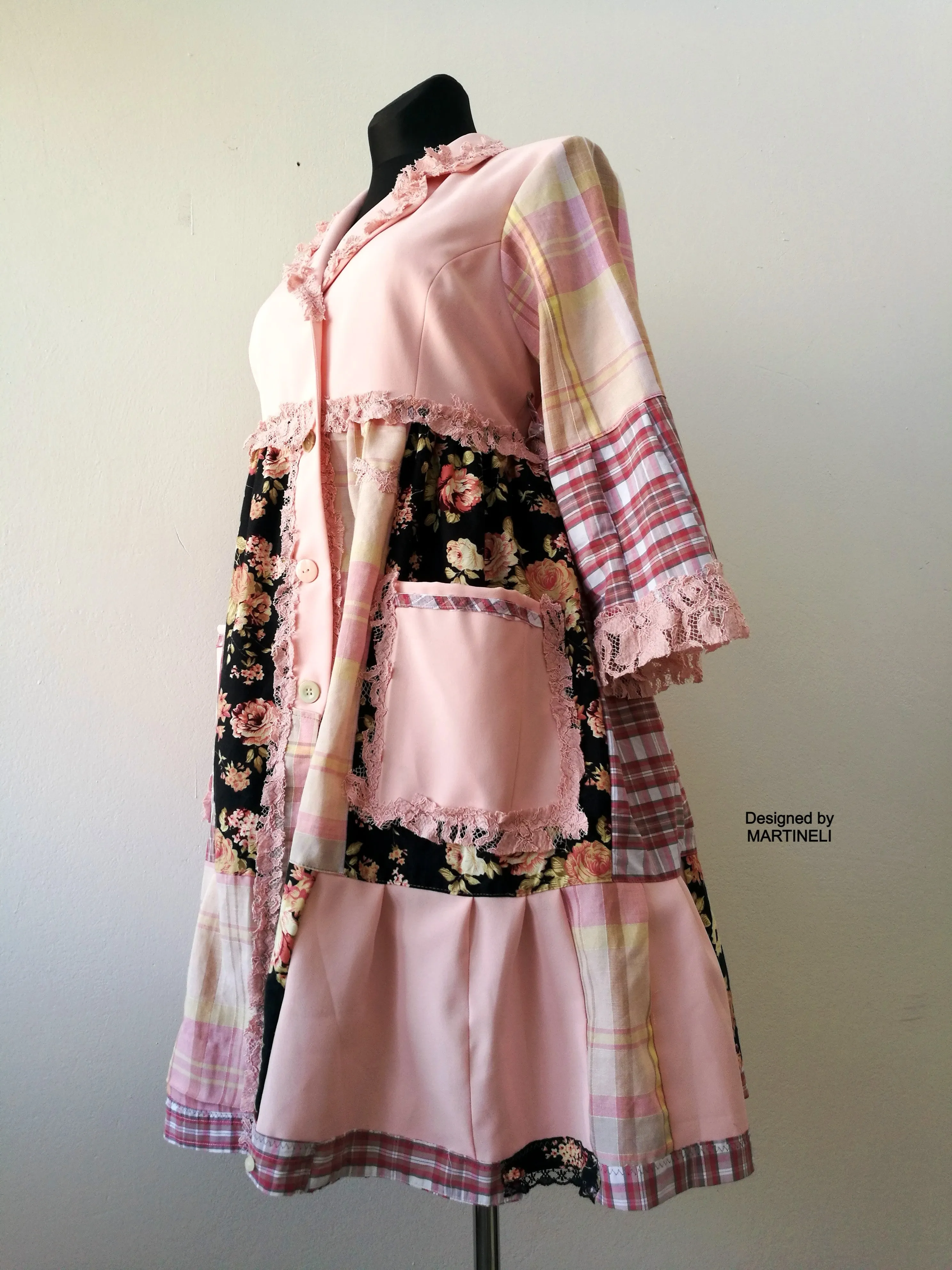 Pink Duster Dress,M/L Summer Jacket Dress