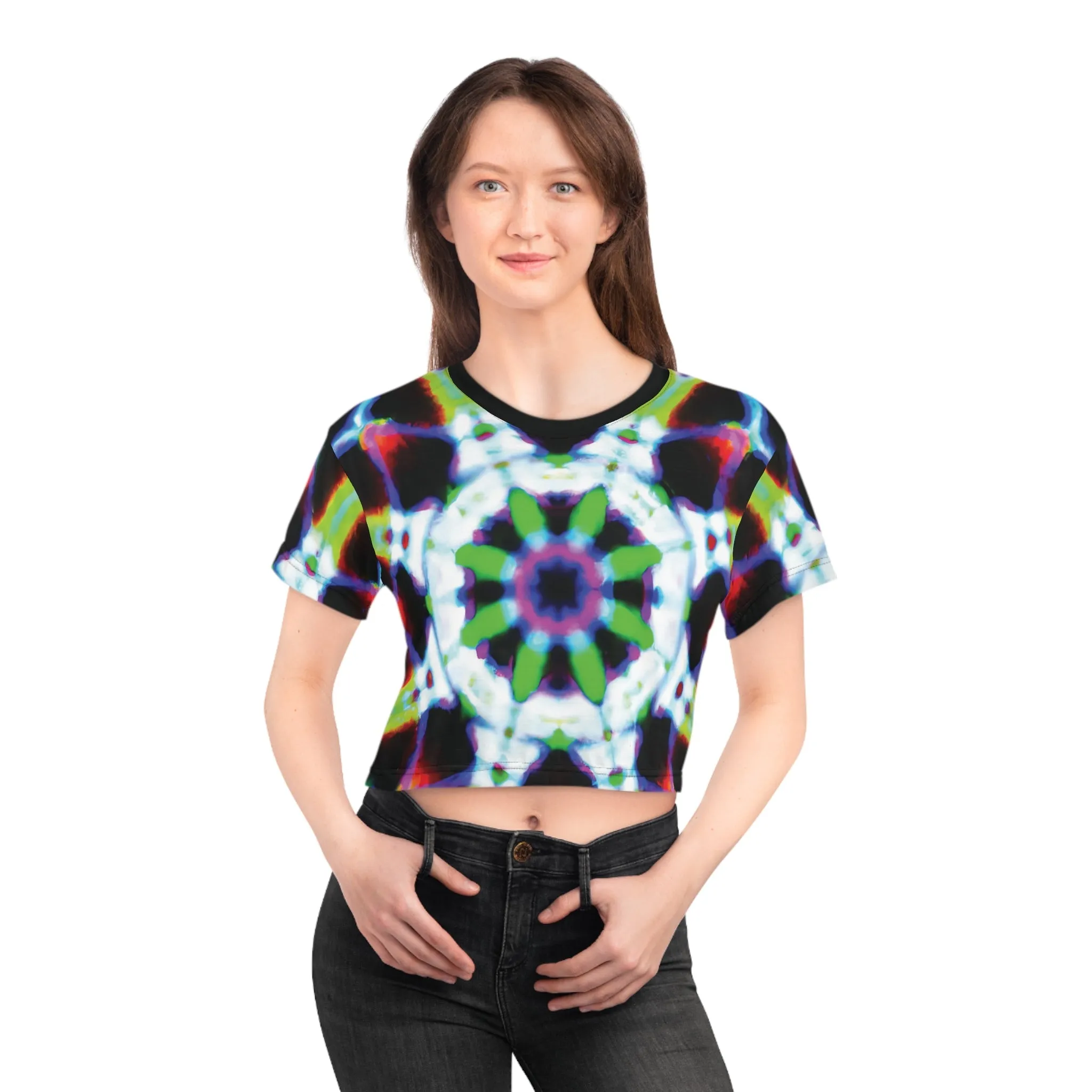 PsyTrance Fractals - Crop Tee (AOP)