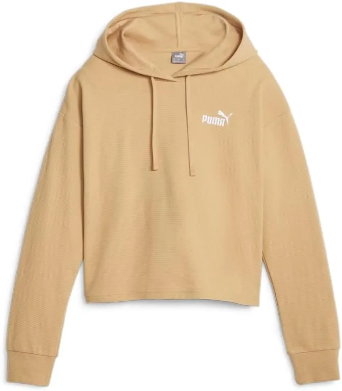 PUMA Womens Essentials Elevated Cropped Hoodie Casual Outerwear Casual - Beige - Size XL
