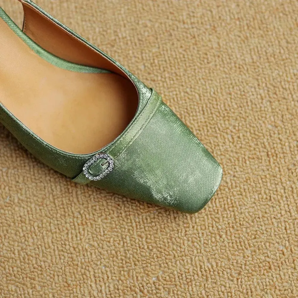 Sandals Women Sandals Leather Slingback Heels