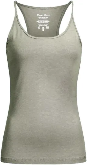 SHEEP RUN Merino Wool Camisole Racerback Tank Top Yoga Shirt Breathable Light-Weight Shirt