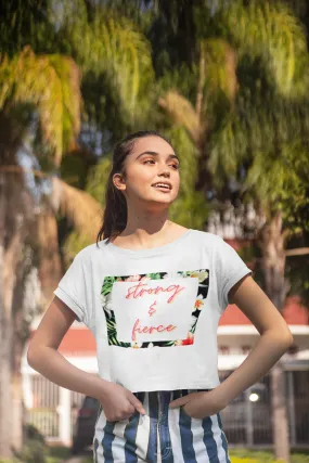 Strong Woman AOP Crop Tee