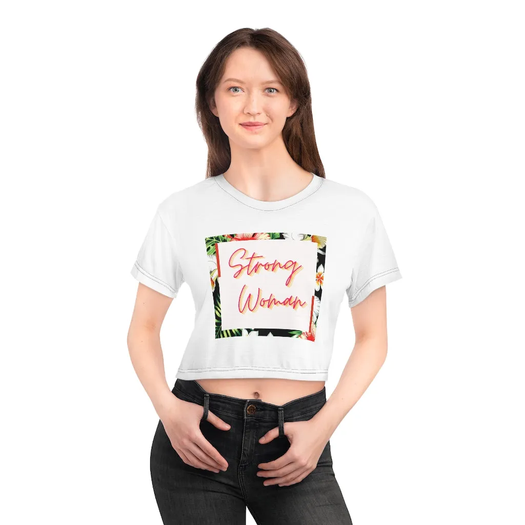 Strong Woman AOP Crop Tee