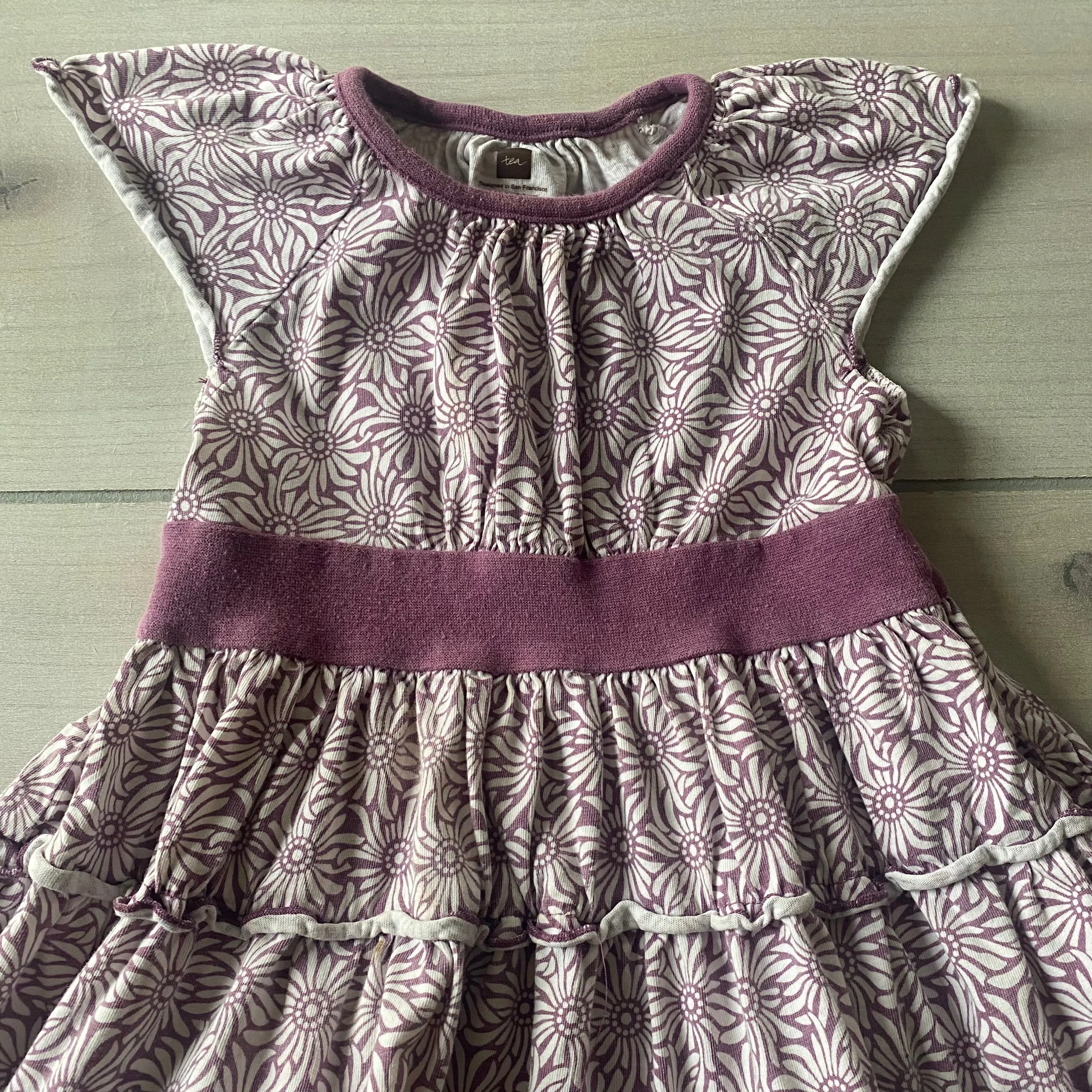 Tea Collection Purple Floral Twirl Front Dress