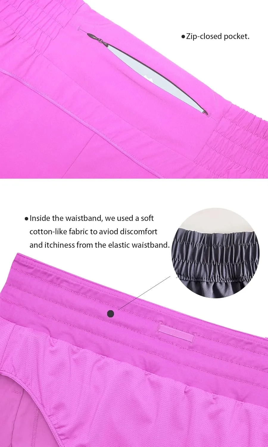 Tough Mode Women's High Waisted Running Shorts, Shorts for Women, Elastic Athletic Shorts with Pockets for Gym Yoga
