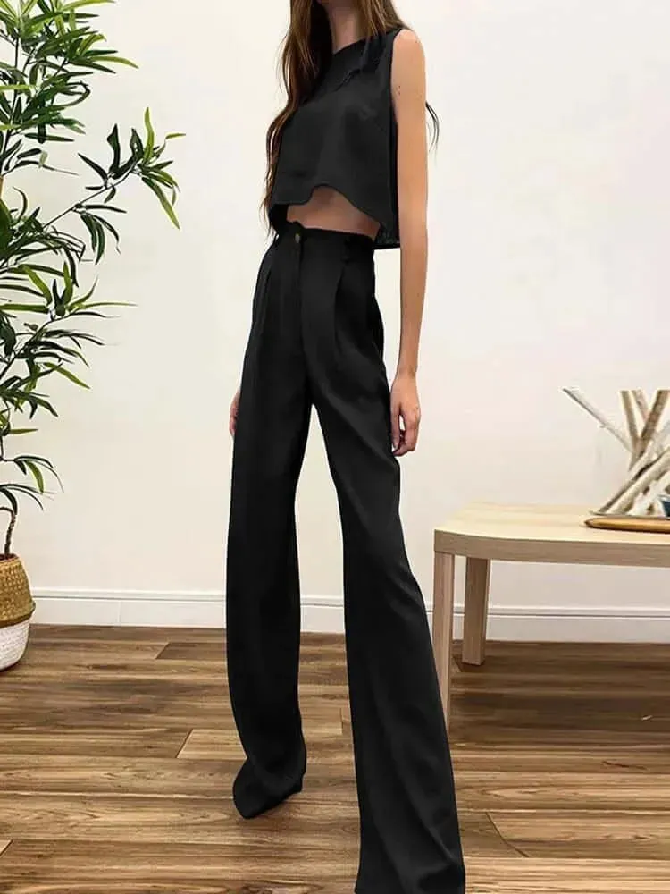 Two Piece Crop Top Outfit Set
