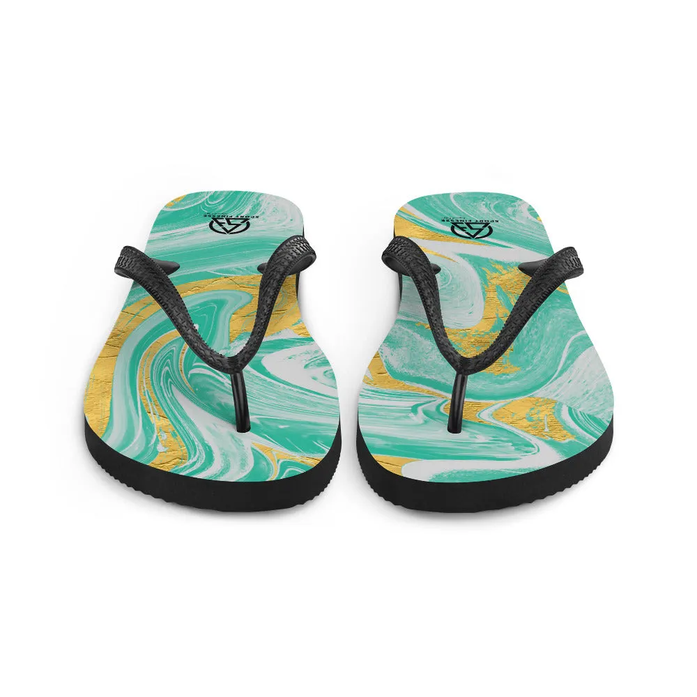 Waves N Vibes Pattern Flip-Flops