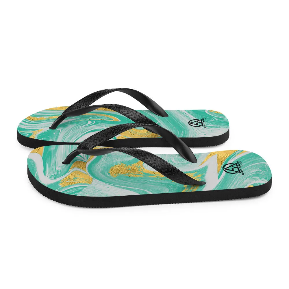 Waves N Vibes Pattern Flip-Flops