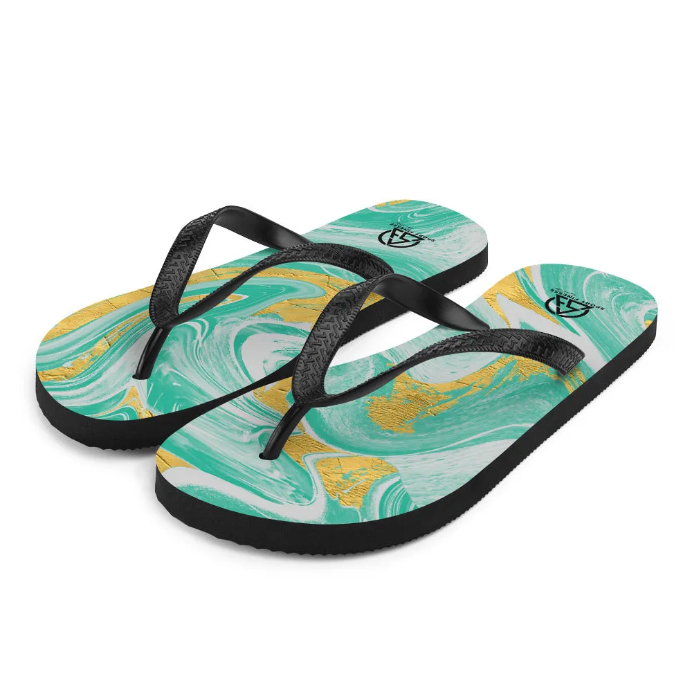 Waves N Vibes Pattern Flip-Flops