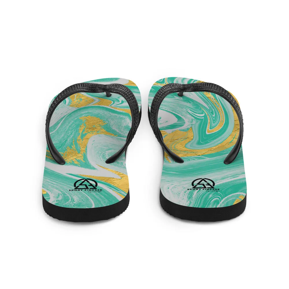 Waves N Vibes Pattern Flip-Flops