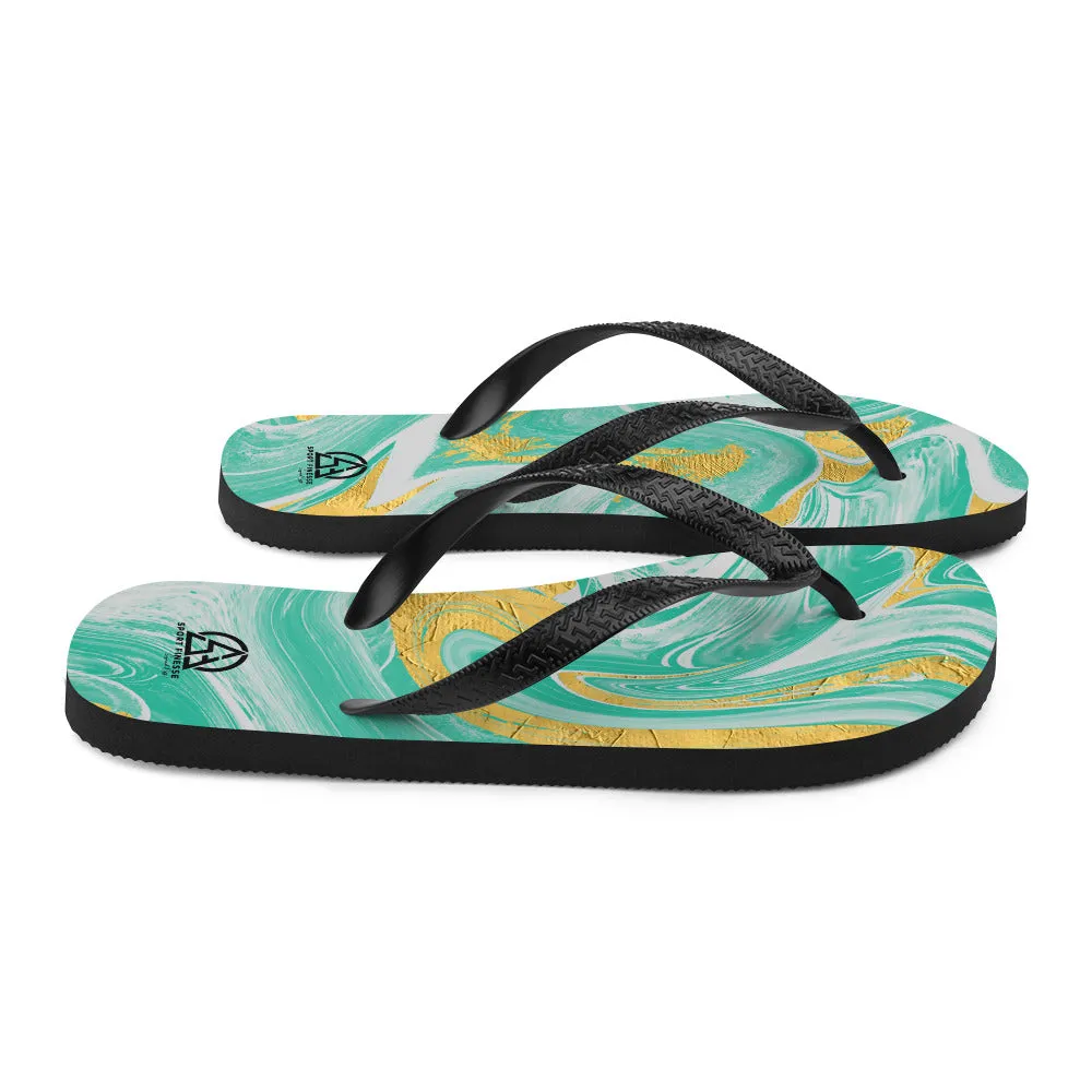 Waves N Vibes Pattern Flip-Flops