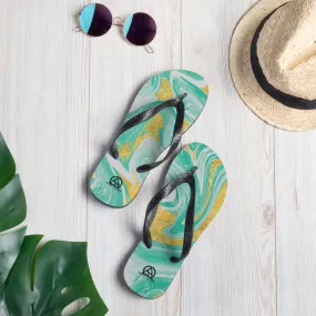 Waves N Vibes Pattern Flip-Flops
