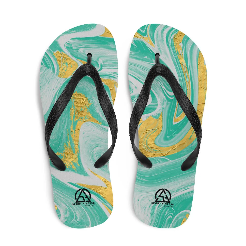 Waves N Vibes Pattern Flip-Flops