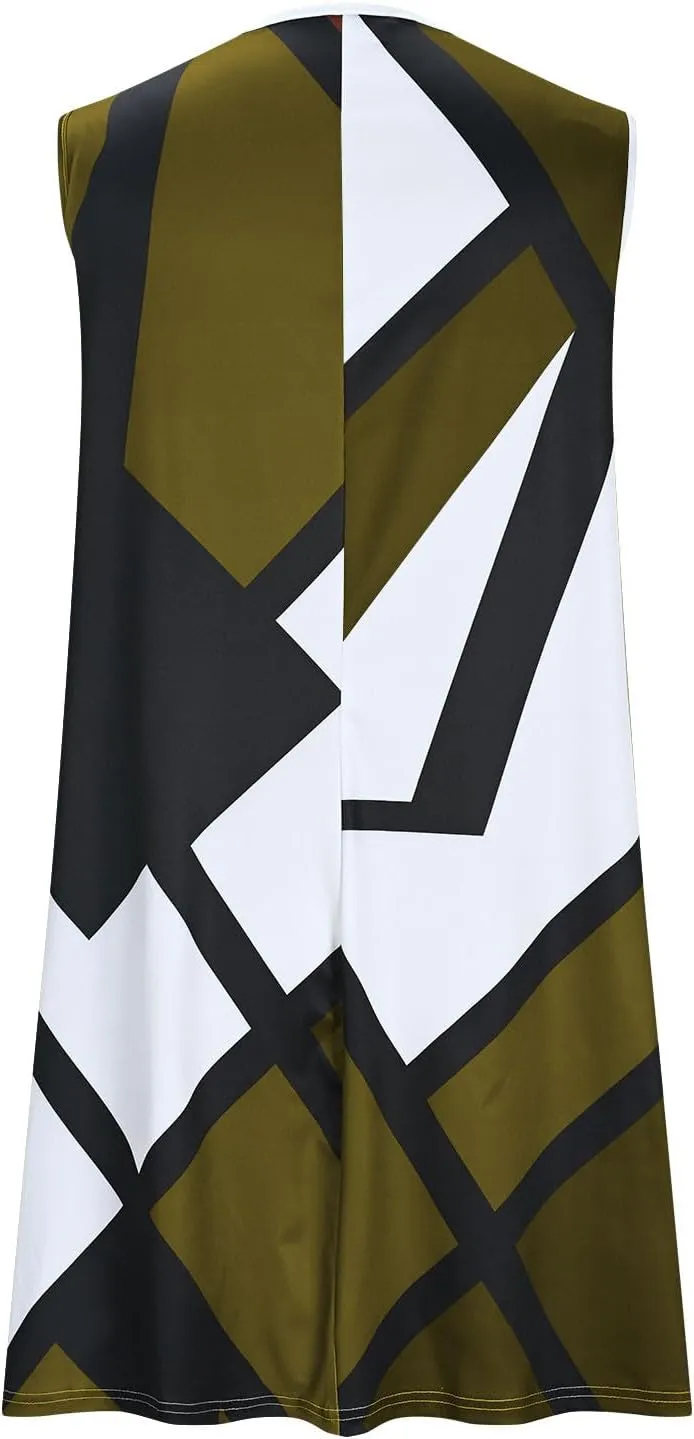 Women's 2025 Maxi Dress Elegant Plus Size Sleeveless Waist Slimming Dress Flowy Beach Maxi Dresses Beach Travel Dress