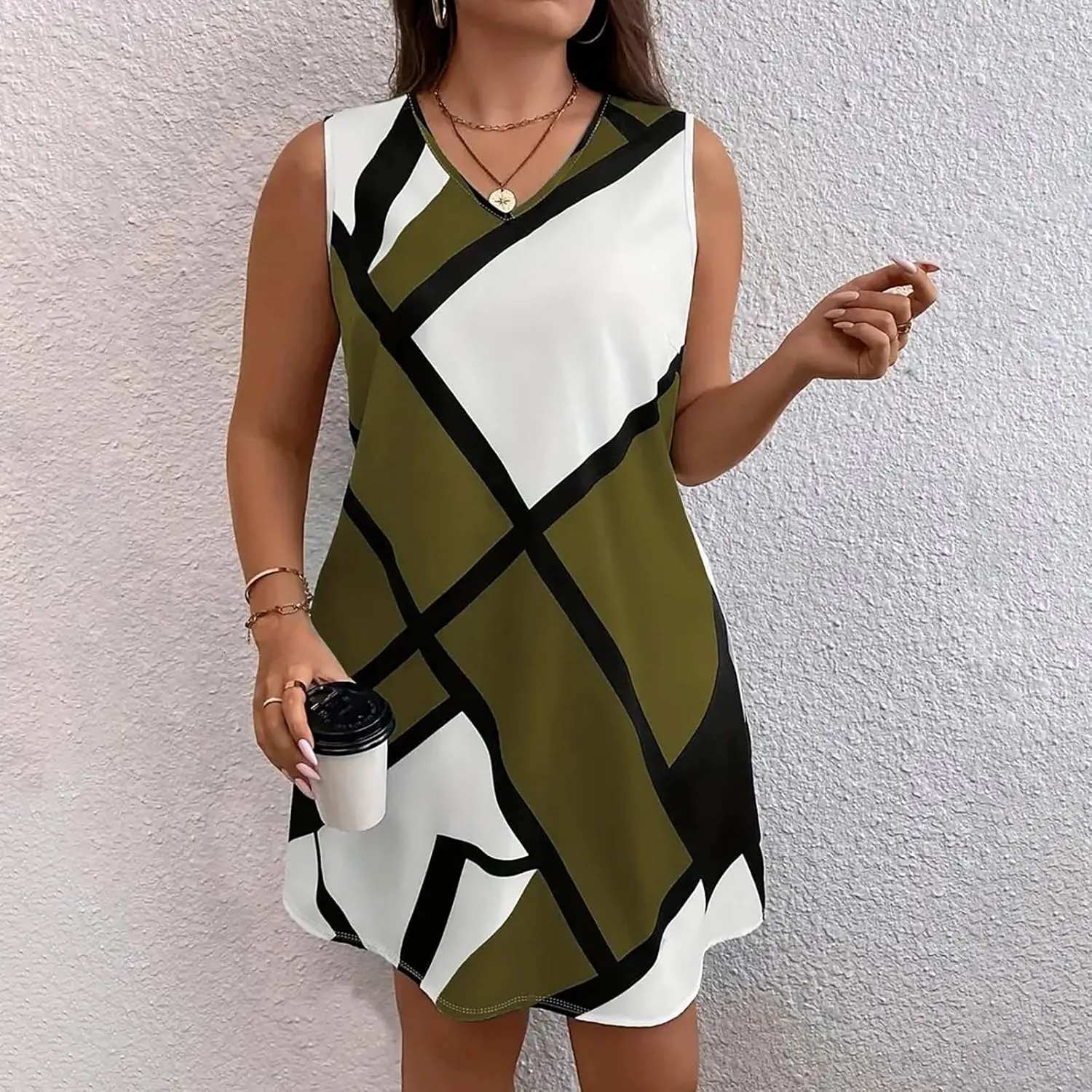 Women's 2025 Maxi Dress Elegant Plus Size Sleeveless Waist Slimming Dress Flowy Beach Maxi Dresses Beach Travel Dress