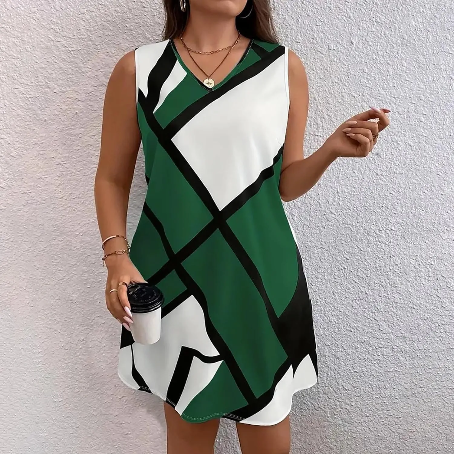 Women's 2025 Maxi Dress Elegant Plus Size Sleeveless Waist Slimming Dress Flowy Beach Maxi Dresses Beach Travel Dress
