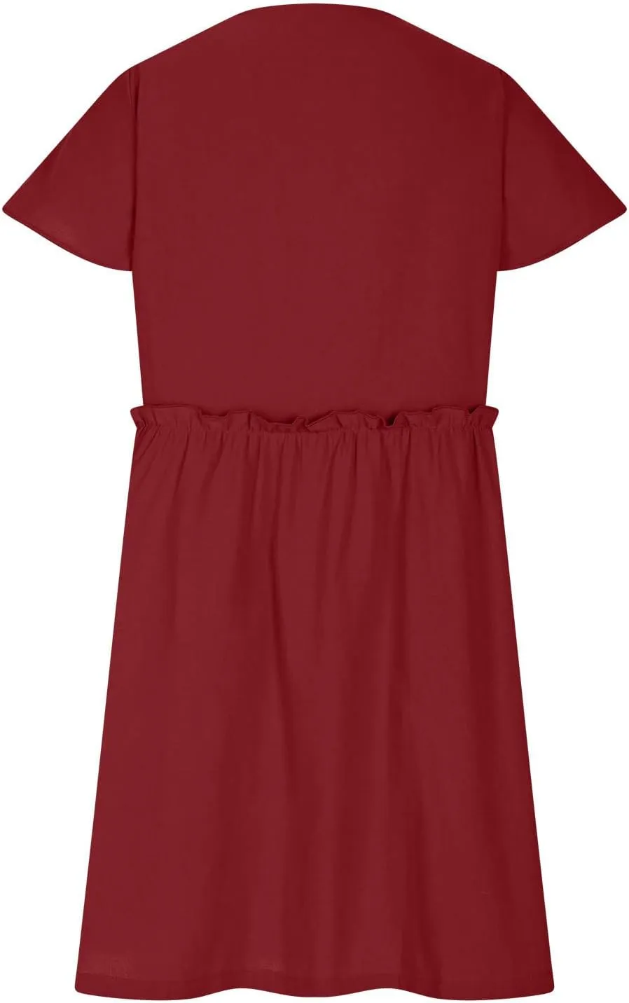 Womens 2025 Midi Dress V Neck Beach Wedding Guest Linen Dress Lightweight Breathable Solid Color Summer Outing Dress