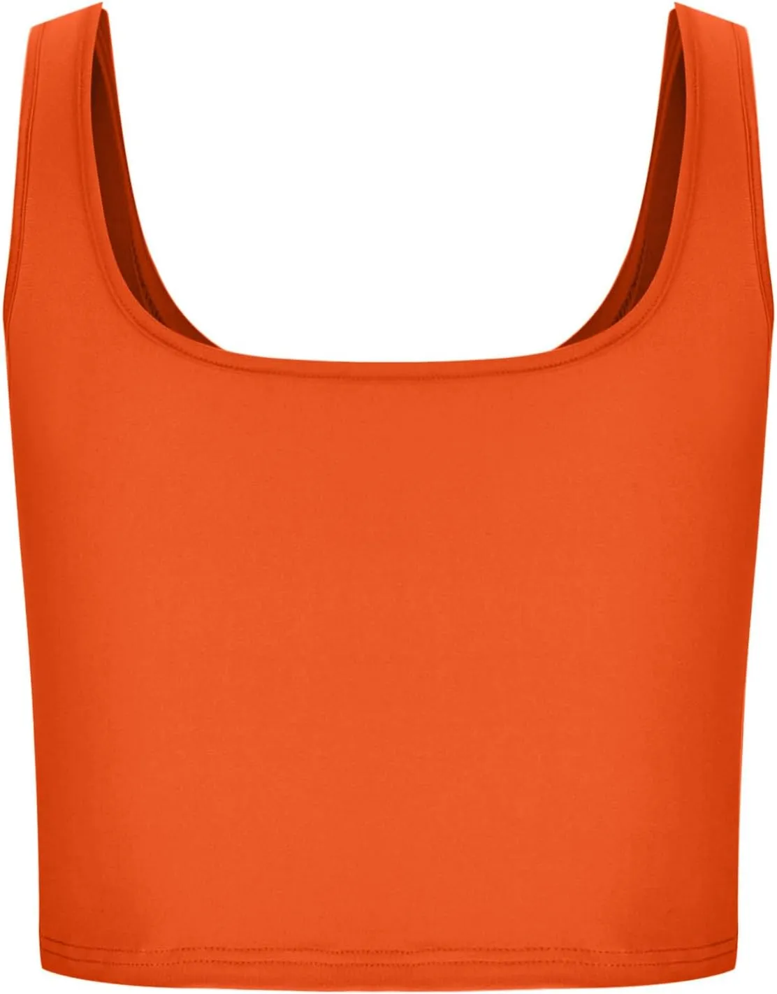 Women's Sleeveless Square Neck Sports Tank, Summer Elastic Slim Fit Athletic Workout Crop Cami Comfy Breathable Tops