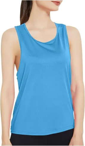 Women's Summer Sports Workout Tank Tops, Fashion Loose Comfy Racerback Sleeveless Breathable Yoga Shirts