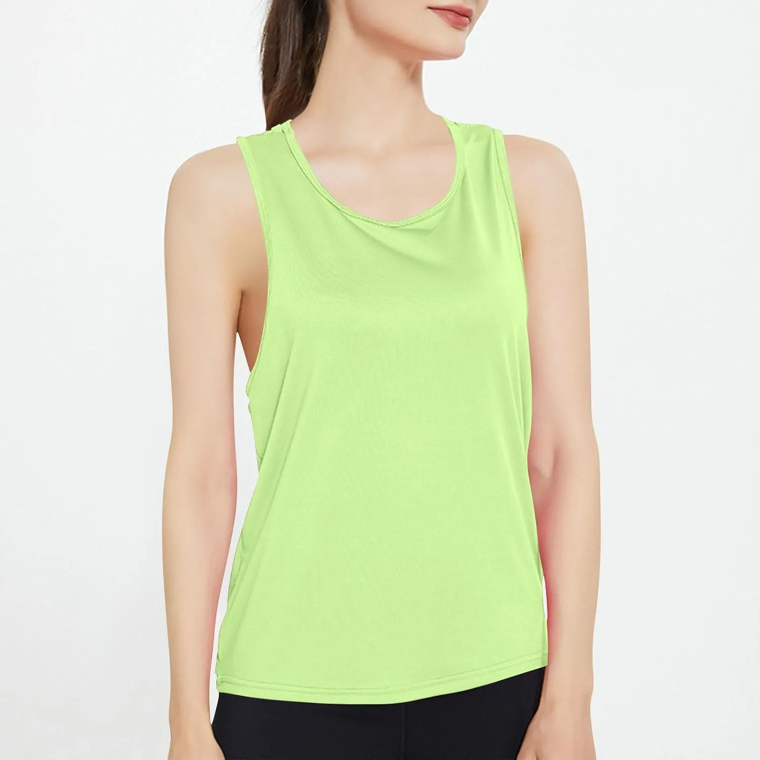 Women's Summer Sports Workout Tank Tops, Fashion Loose Comfy Racerback Sleeveless Breathable Yoga Shirts