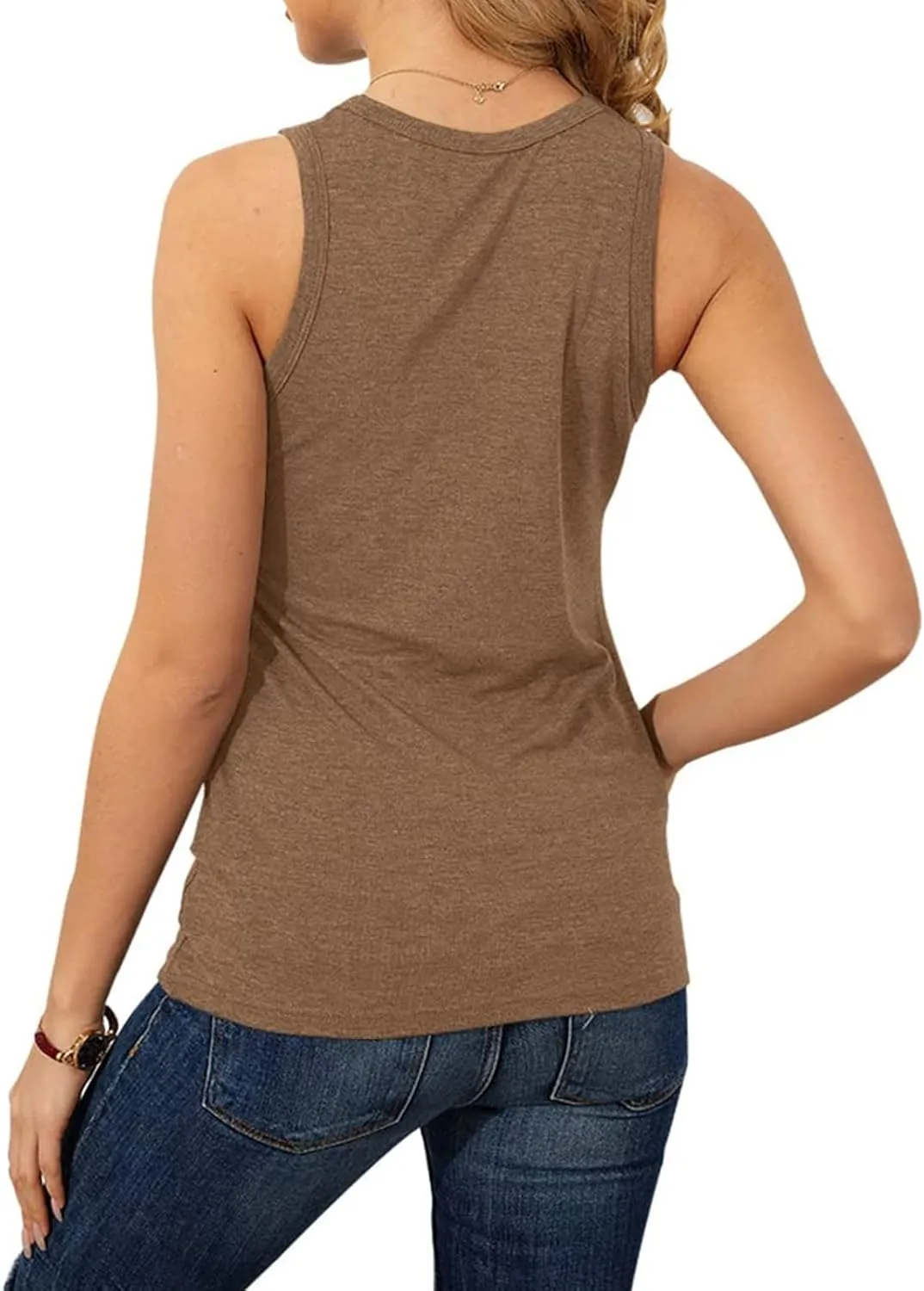 Womens Workout Elegant Sexy Cool O Neck Sleeveless Solid Breathable Tank Tops Shirt Beer Top for Women