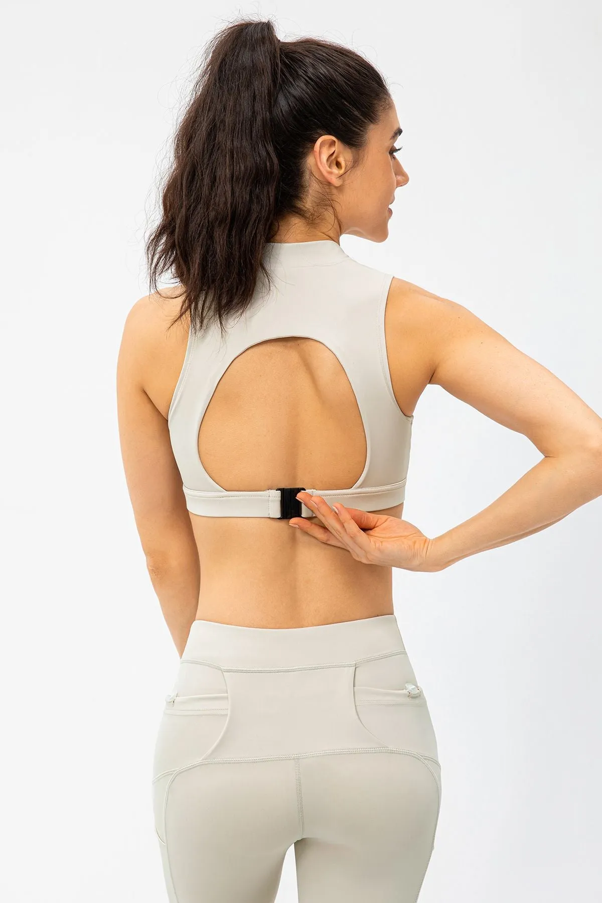 Zipper Sleeveless Crop Top