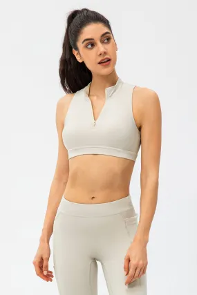 Zipper Sleeveless Crop Top