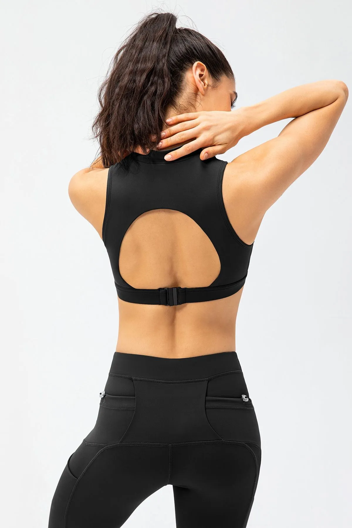Zipper Sleeveless Crop Top