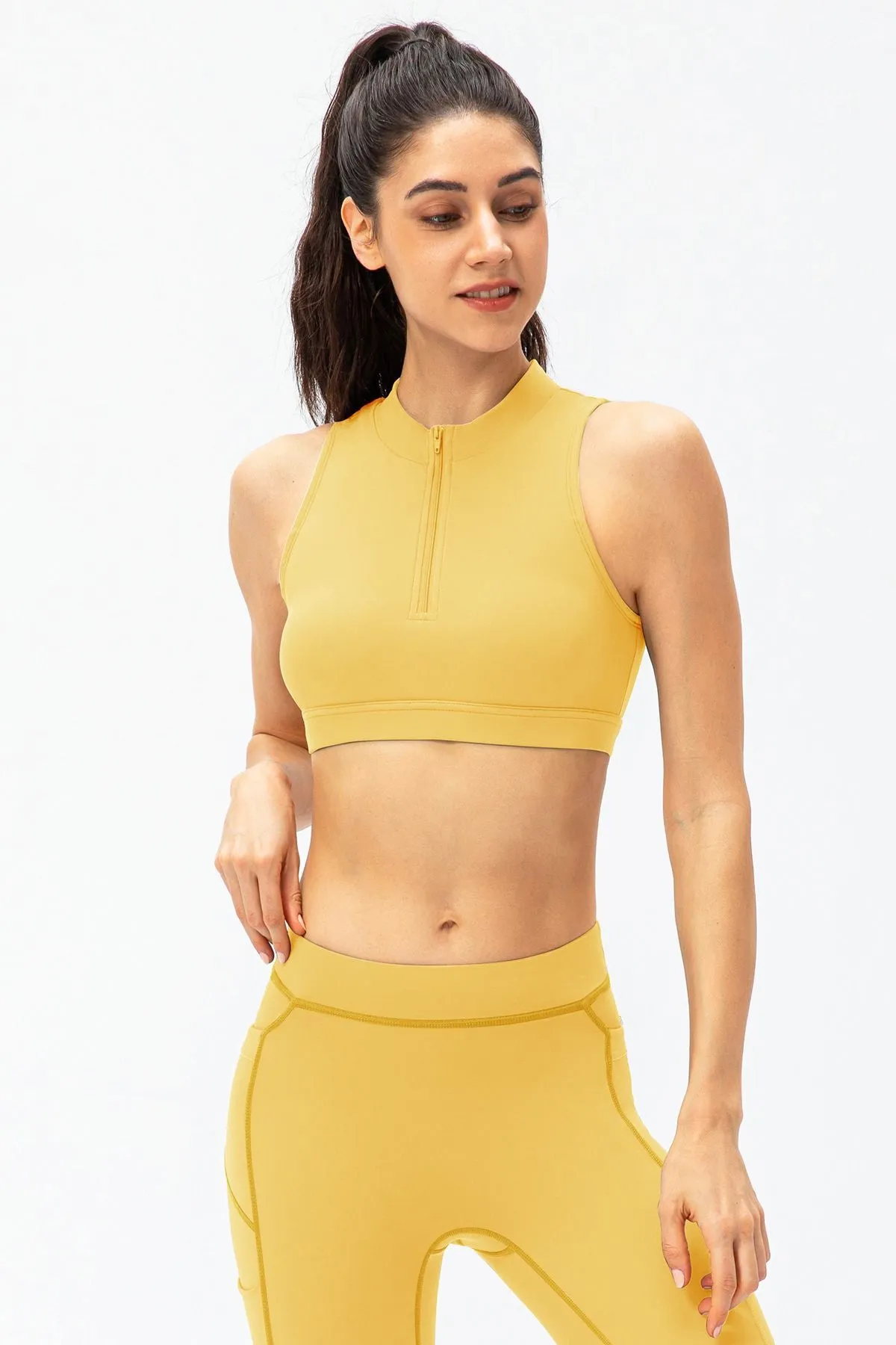 Zipper Sleeveless Crop Top